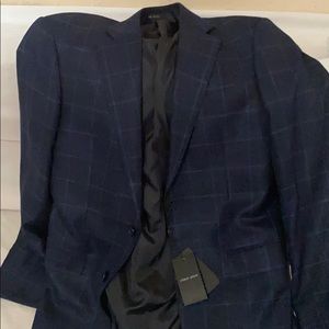 Giorgio Armani Plaid Two Tone Blazer